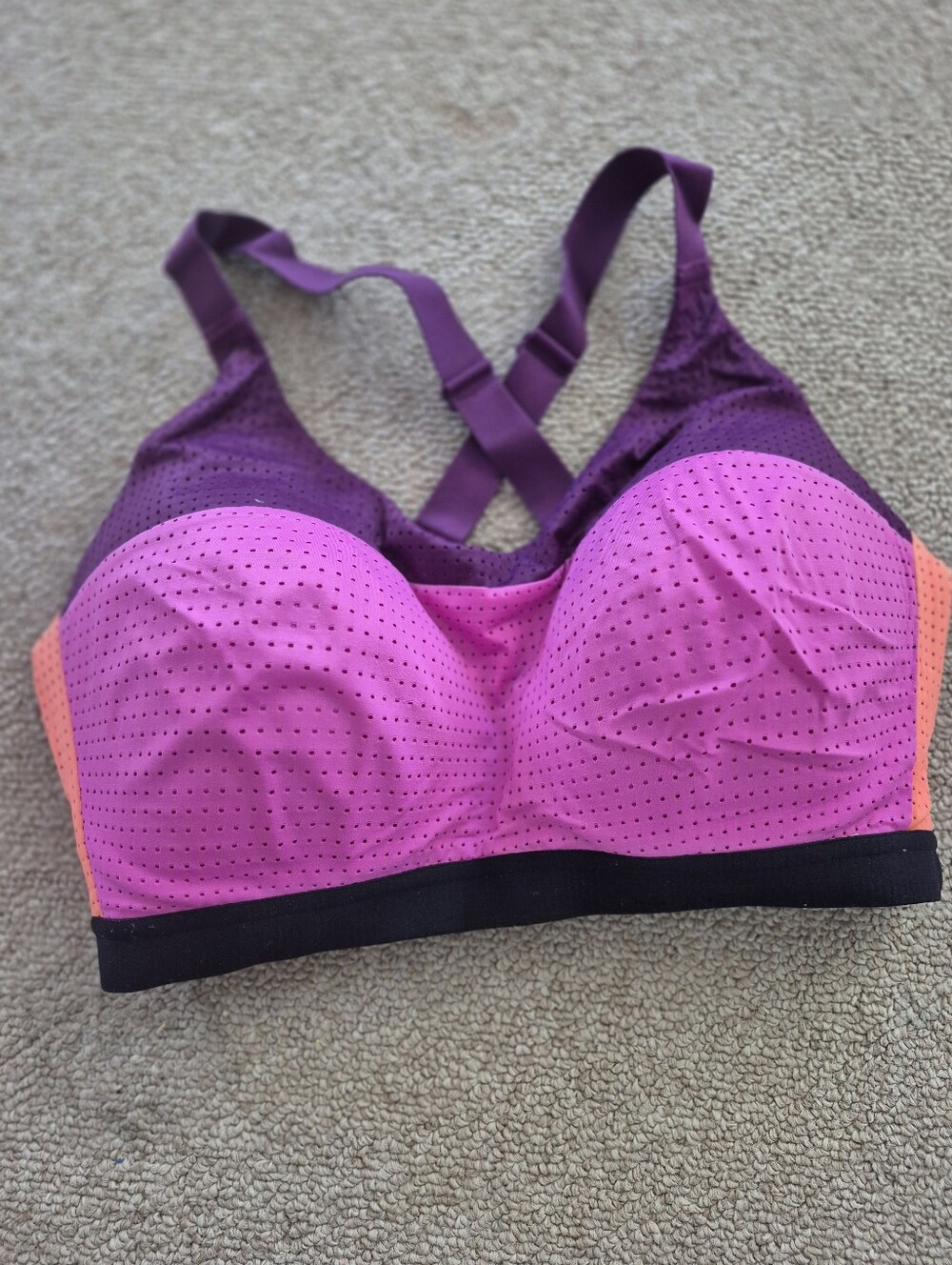 Victoria's Secret Purple & Pink Cross-Back Sports Bra